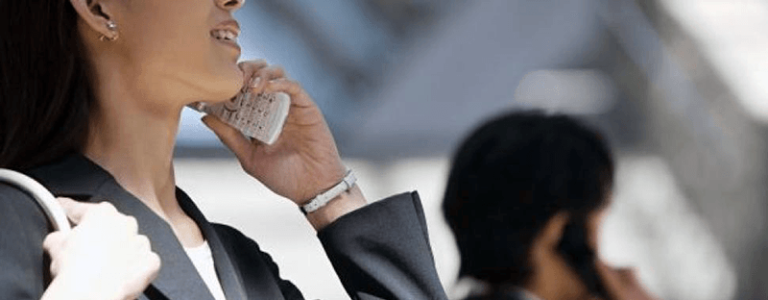 woman on a cell-phone in Italy