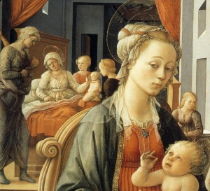 Fra Filippo Lippi - Madonna with_the Child and Scenes from the Life of St Anne (detail)