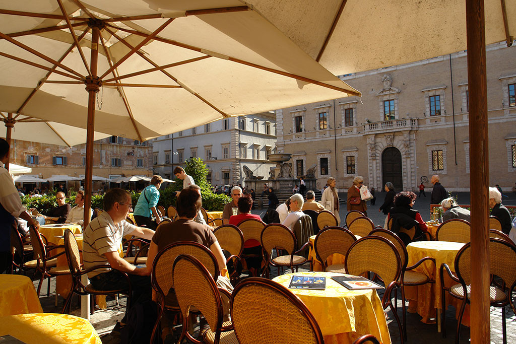 Outdoor cafe in Italy
