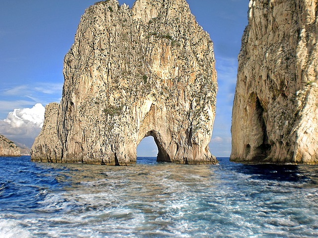 capri cliffs, italy, rocks