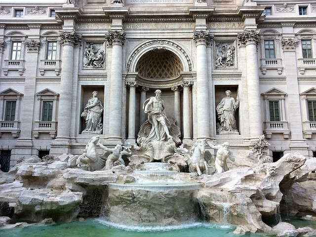 rome, trevi fountain, holiday