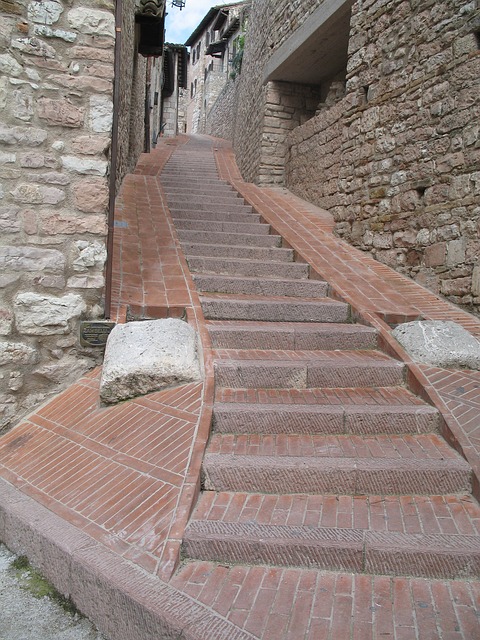 stairs, italy, assisi