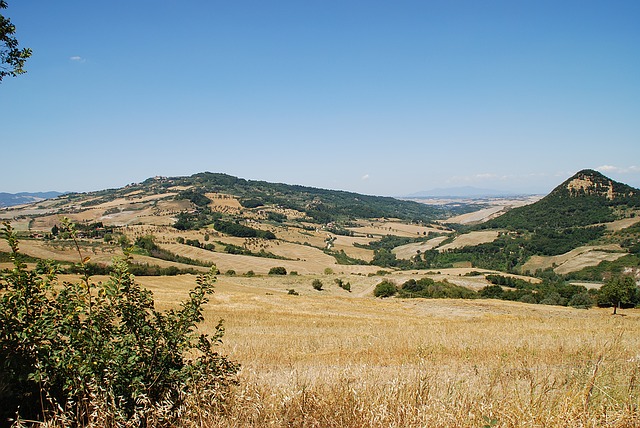 tuscan, hills, fielsd