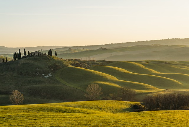 tuscany, sun, landscape