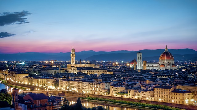 florence, skyline, sunset