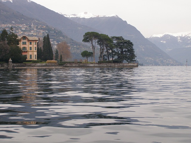 lake como, nature, water