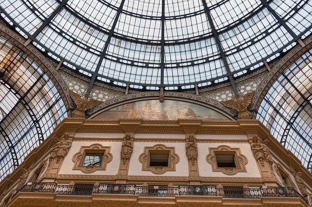 milan, stained glass window, gallery