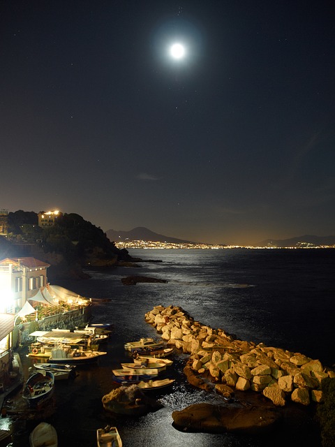 naples, posillipo, night