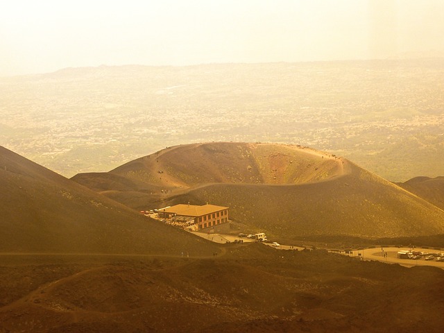 volcano, crater, cone