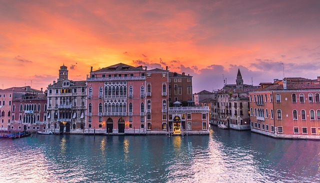 venice, italy, sunset