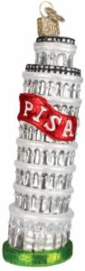 Leaning Tower of Pisa Glass Blown Ornament