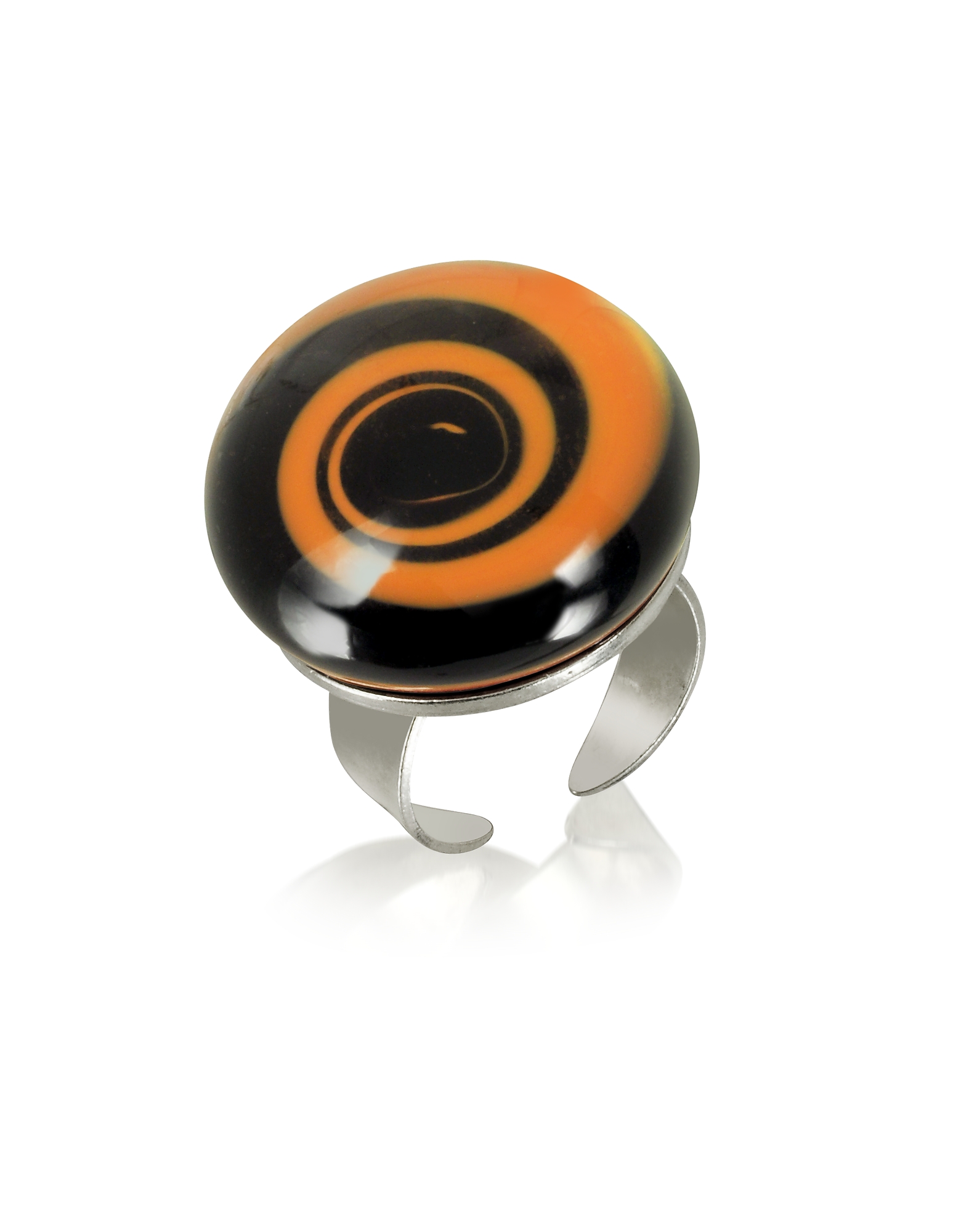 Akuamarina Rings Swirling Murano Glass & Sterling Silver Open Ring