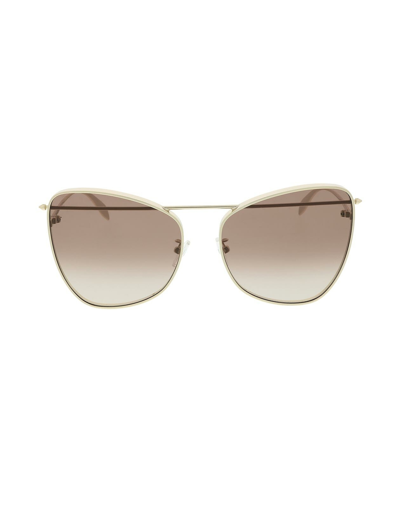 Alexander McQueen Sunglasses AM0228S Gold Metal Frame Oversized Women's Sunglasses