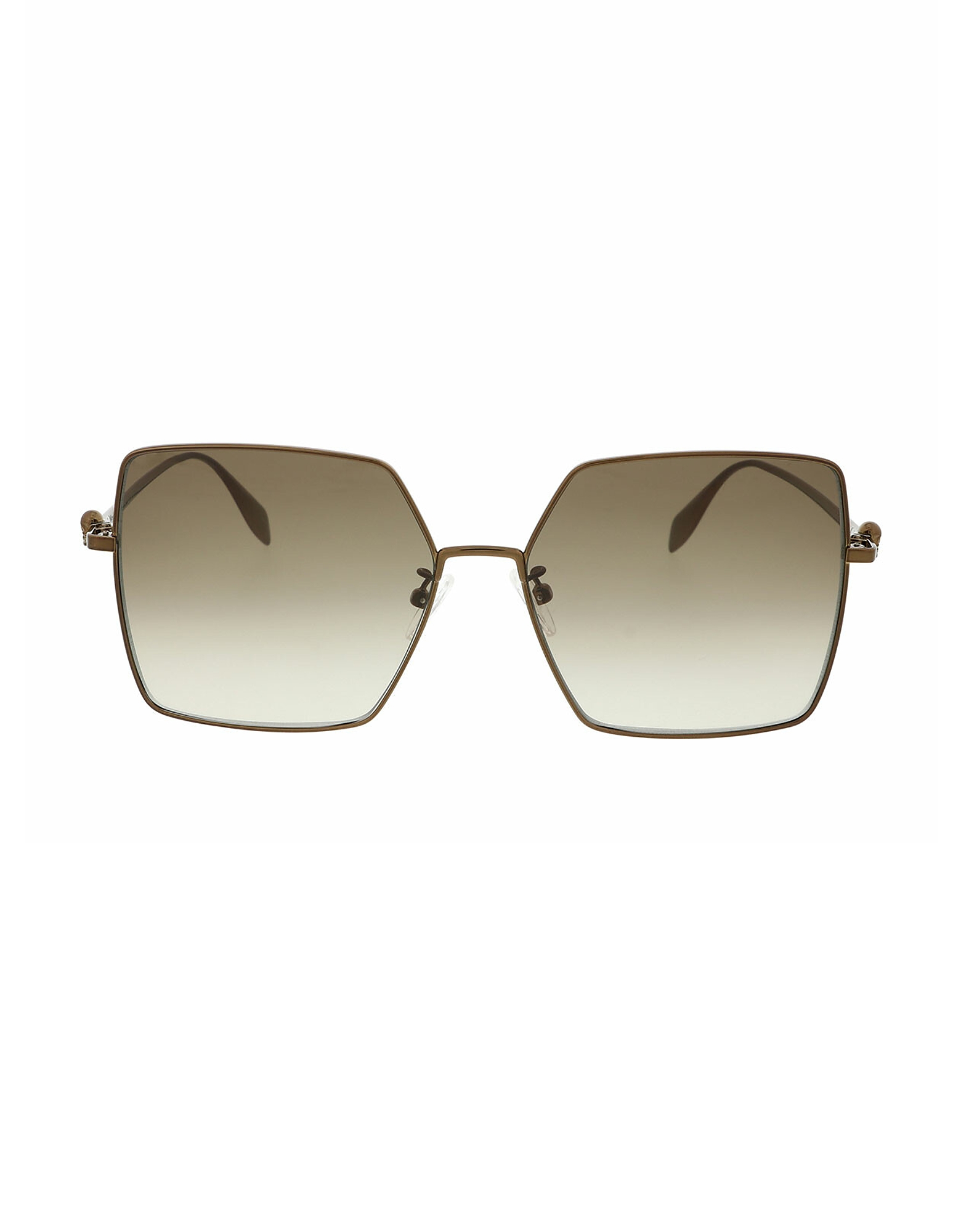 Alexander McQueen Sunglasses AM0273S Brown Metal Frame Square Women's Sunglasses