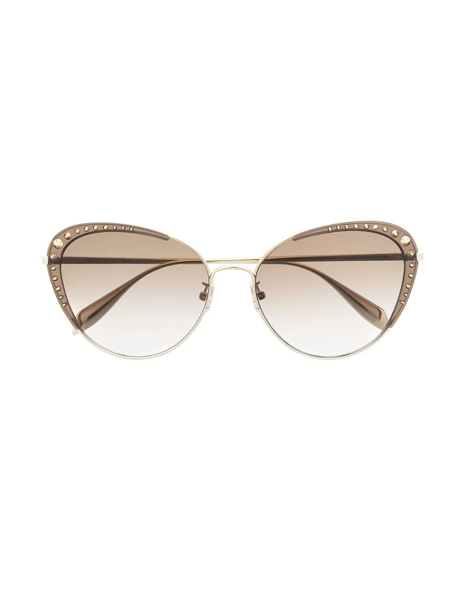 Alexander McQueen Sunglasses AM0310S Gold Butterfly Spike Studs Metal Frame Women's Sunglasses