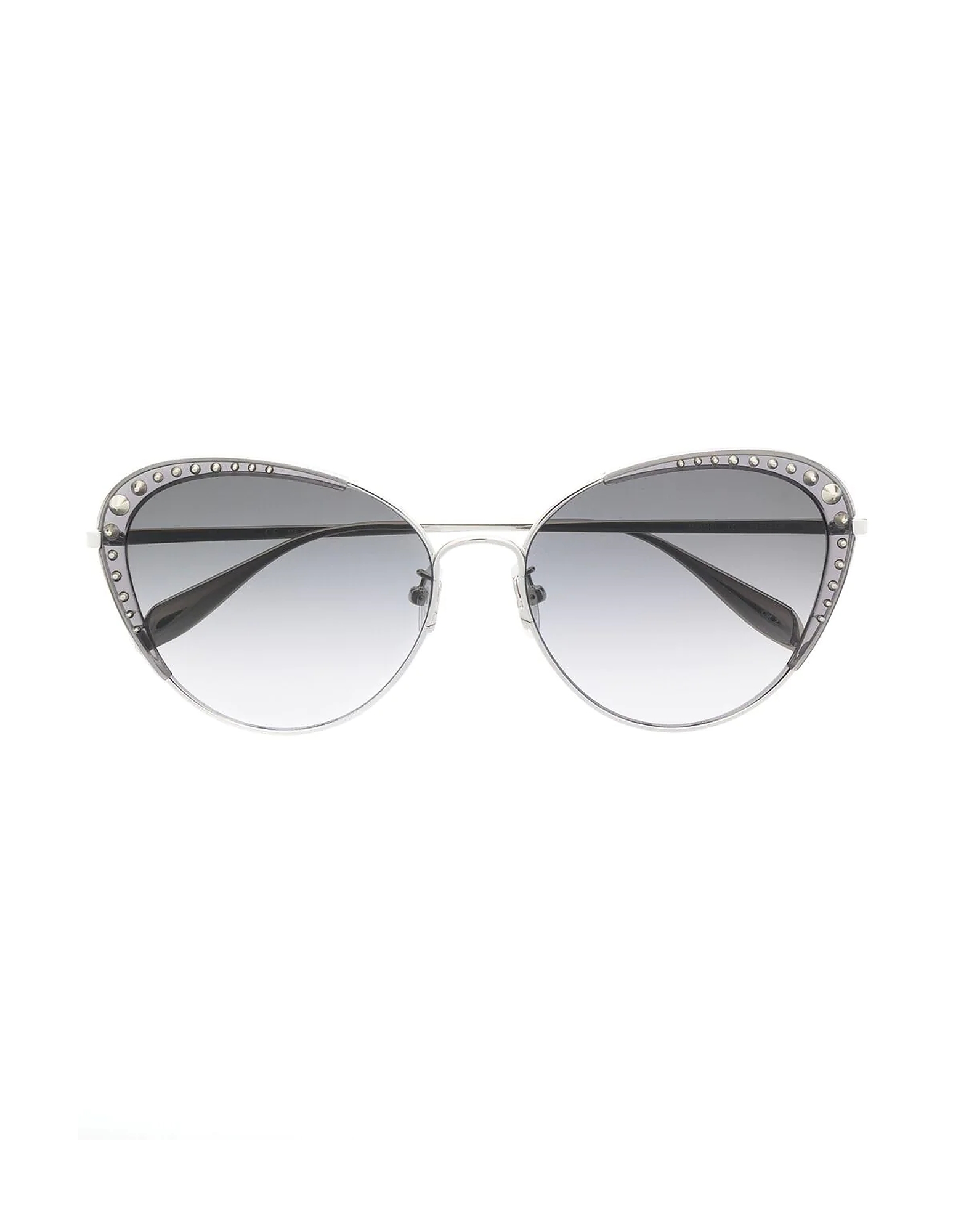 Alexander McQueen Sunglasses AM0310S Silver Spike Studs Cat-Eye Women's Sunglasses