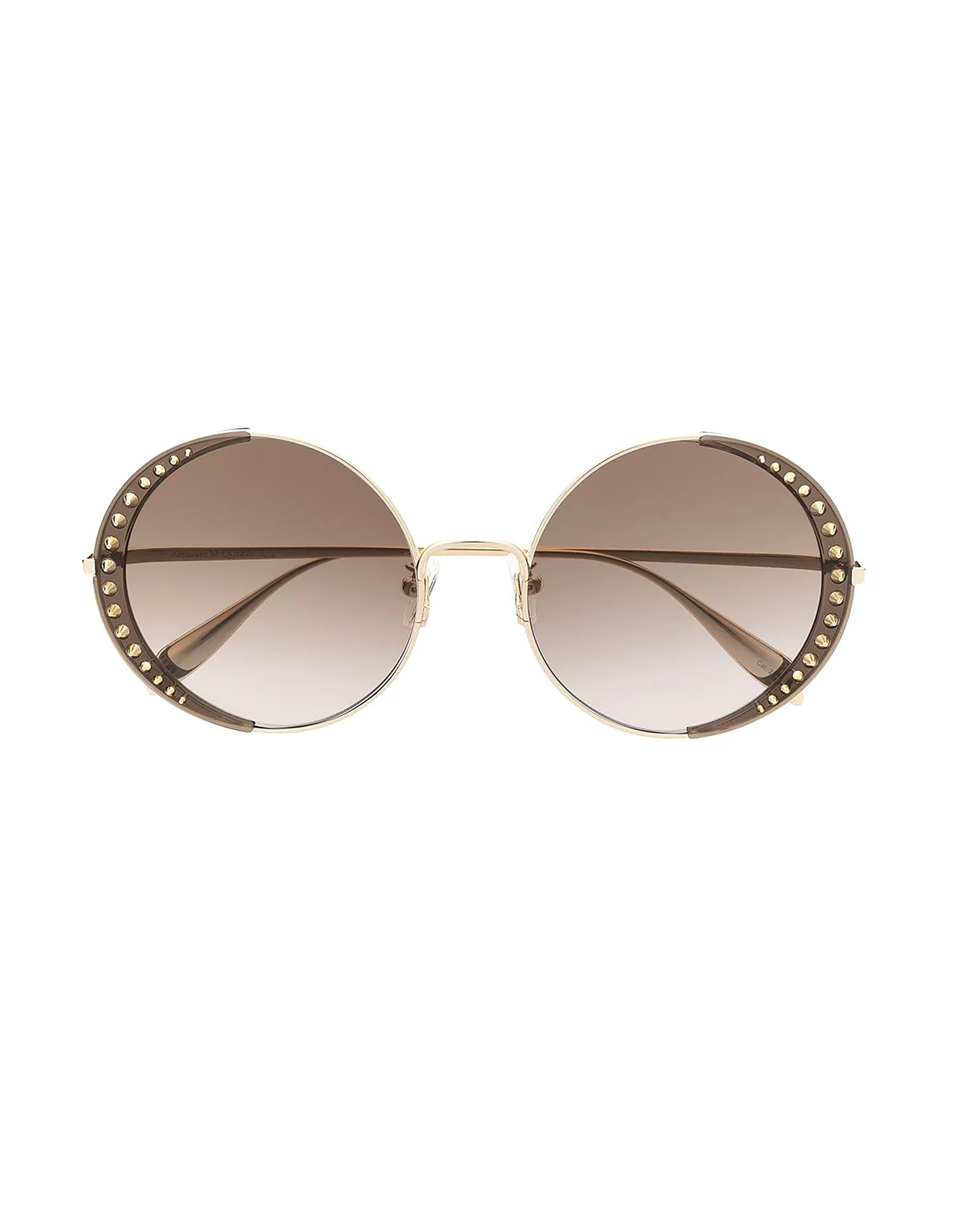 Alexander McQueen Sunglasses AM0311S Studded Metal Round Women's Sunglasses
