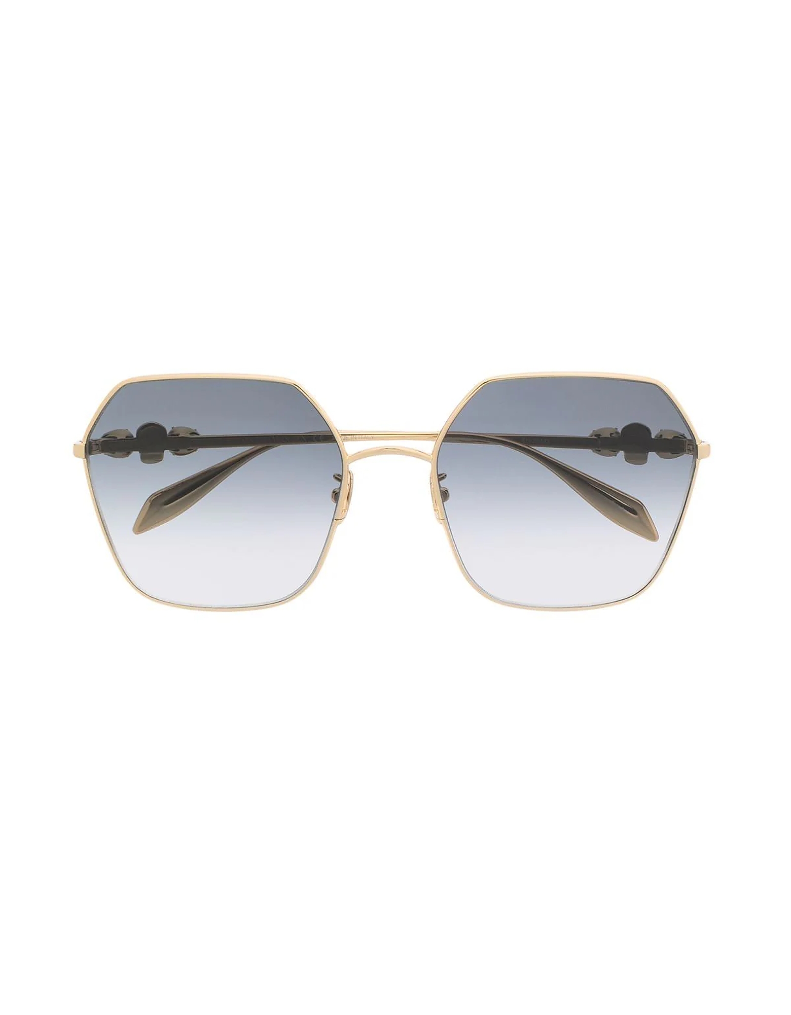Alexander McQueen Sunglasses AM0325S Gold Metal Hexagonal-frame Women's Sunglasses