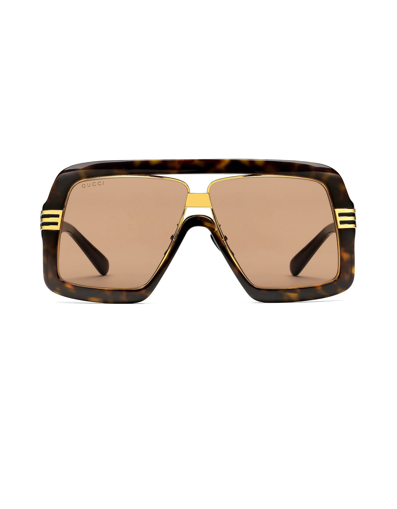 Gucci Sunglasses Dark Tortoiseshell Oversized Frame Men's Sunglasses