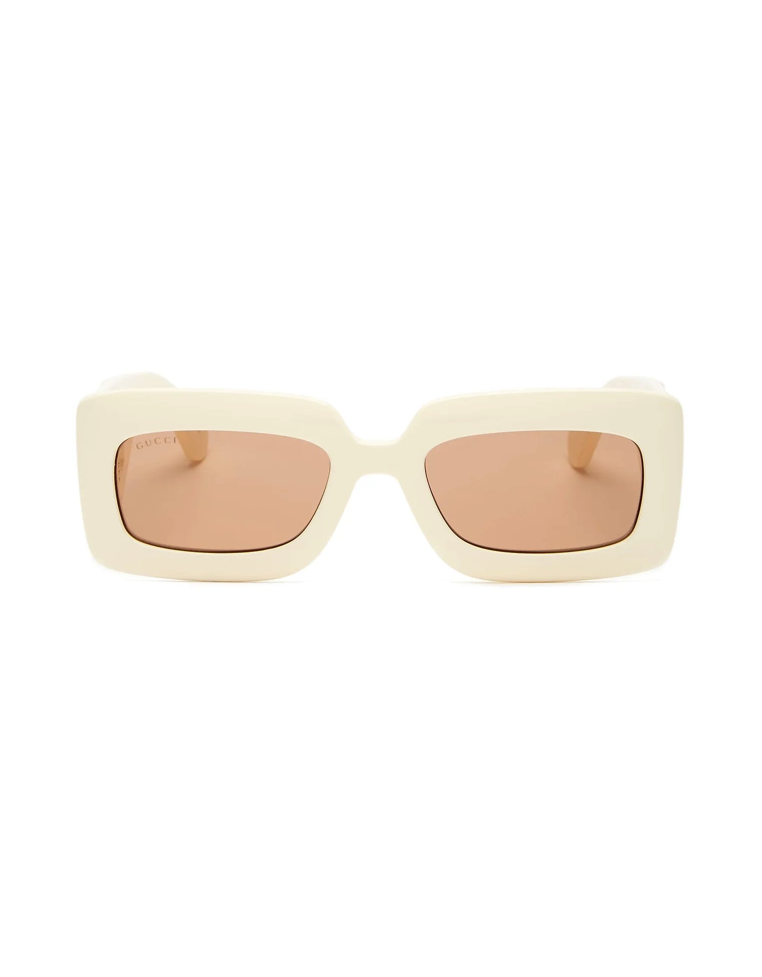 Gucci Sunglasses Ivory GG Logo Quilted Rectangular Acetate Women's Sunglasses