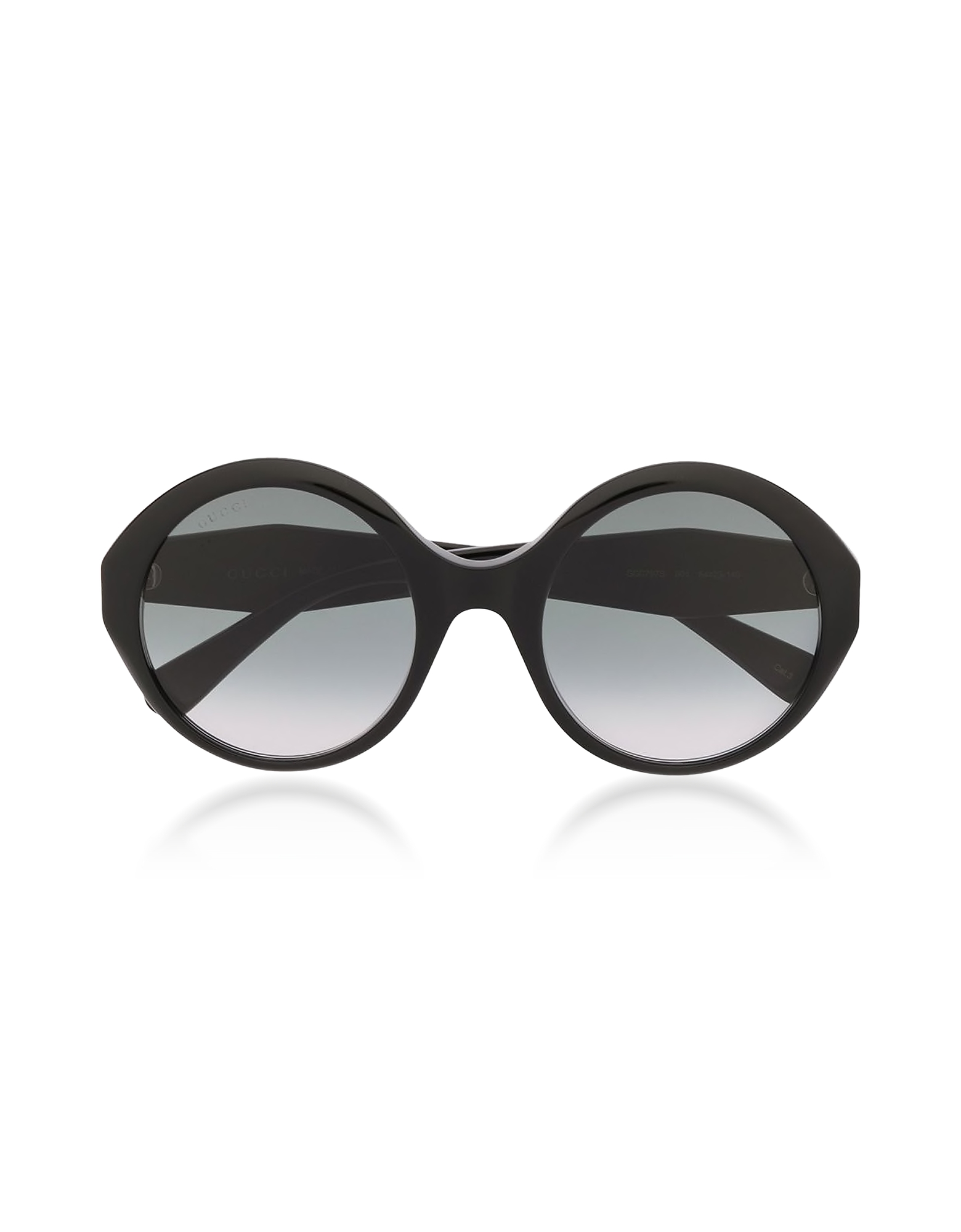 Gucci Sunglasses Round Black Acetate Frame Women's Sunglasses w/Grey Lenses