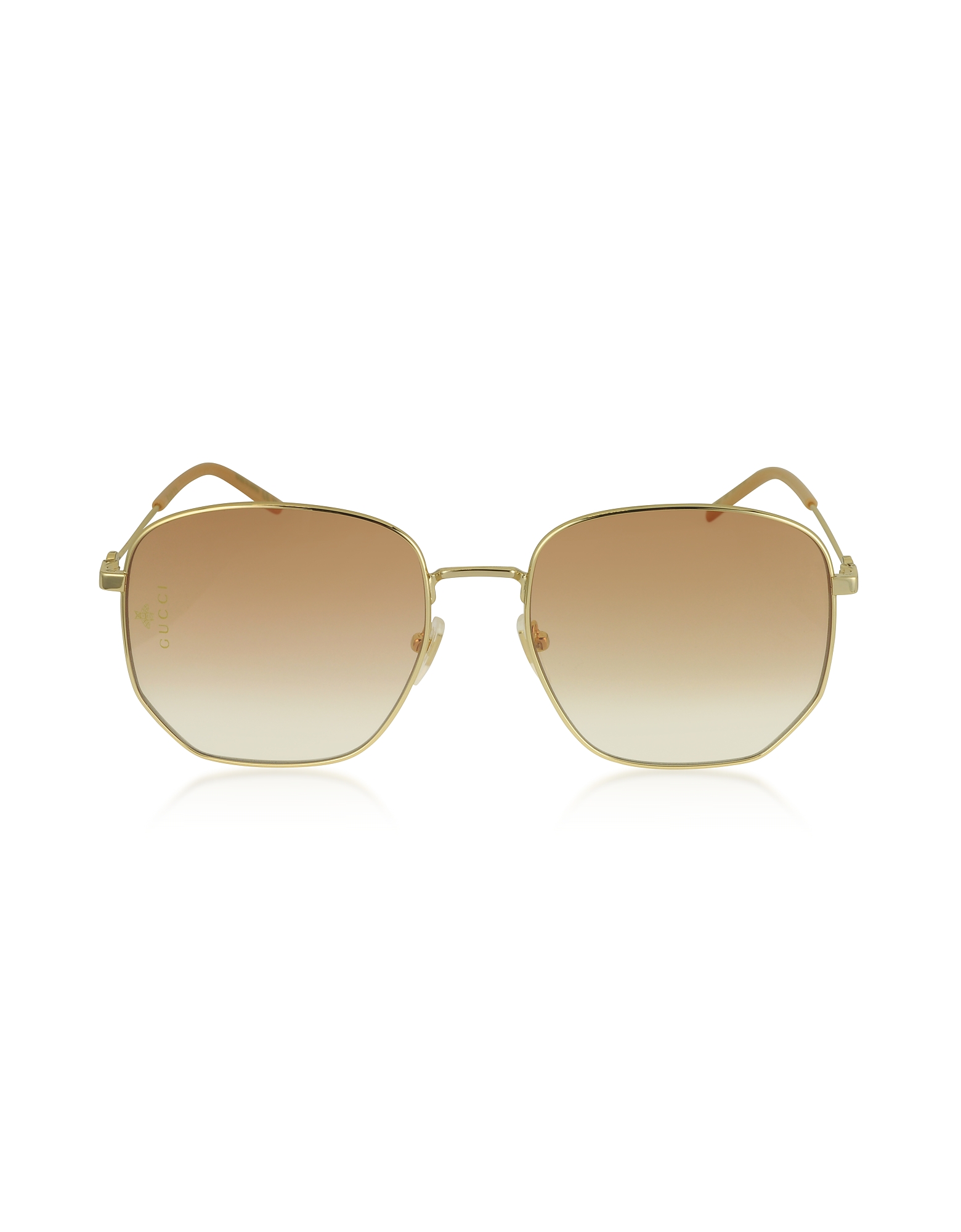 Gucci Sunglasses Squared-frame Gold Metal Sunglasses
