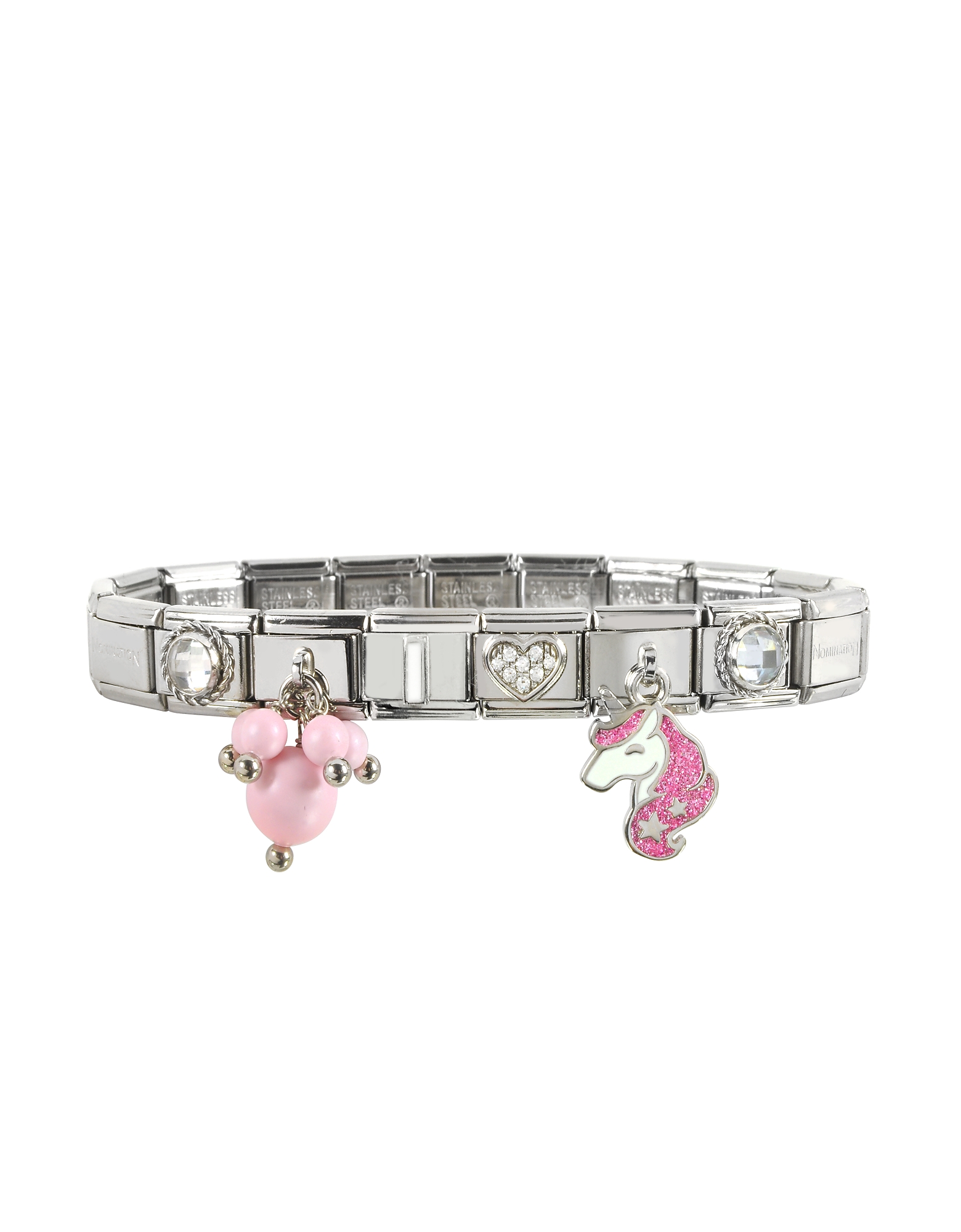 Nomination Bracelets Pink Unicorn Sterling Silver & Stainless Steel Bracelet