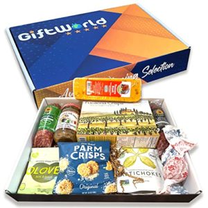 Deluxe Italian Meat and Cheese Gift Basket, Food Gifts for Men, Perfect Crackers and Gourmet Food Gift Basket for Congratulations, Birthdays, Thinking of you, Business, Sympathy and Christmas Gifts